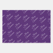 Jewel Toned Pink Lila Green Frohe Weihnachten Geschenkpapier Set (Vorderseite 2)