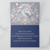 Jewel Toned Unicorn Floral Fantasy Karte (Innenseite)