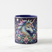 Jewel Toned Unicorn Floral Fantasy Tasse (Zentrum)