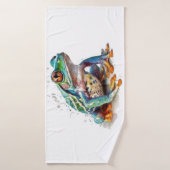 Jewel Toned Watercolor Frog Badehandtuch (Badehandtuch)