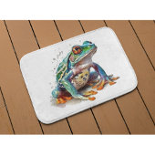 Jewel Toned Watercolor Frog Badematte