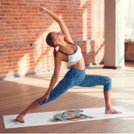 Jewel Toned Watercolor Frog Yogamatte