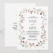 Jewel Toned Wreath Wedding Einladung (Vorne/Hinten)