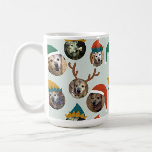 Jewel Tones Albernen Weihnachts-Hat-Dog Foto Colla Kaffeetasse