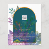 Jewel Tones Aquamarin Maroon Gold Wedite Einladung Flyer (Hinten)