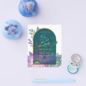 Jewel Tones Aquamarin Maroon Gold Wedite Einladung Flyer (Einzeln)