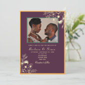 Jewel Tones Foto Wedding Einladung (Stehend Vorderseite)