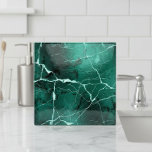 Jewel Tones Marble Abstract Emerald Green ID1288 Fliese<br><div class="desc">This striking ceramic tile features an elegant marble design in deep emerald green accented with crisp white veining and subtle gradient shading. The luxurious dark jewel tones and dappled stone texture bring depth and sophistication to any space. Ideal for backsplash installations, bathrooms, or feature walls. Search ID1288 to see additional...</div>