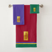 Jewel Tones Mit Monogramm Bath Handtuch Set (Insitu)