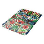 Jewel Tones Mittelalterliches Manuskript-Blume Sku Badematte (Schrägansicht)