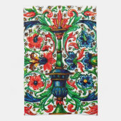 Jewel Tones Mittelalterliches Manuskript-Blume Sku Geschirrtuch (Vertikal)