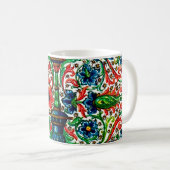 Jewel Tones Mittelalterliches Manuskript-Blume Sku Kaffeetasse (VorderseiteRechts)
