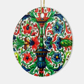 Jewel Tones Mittelalterliches Manuskript-Blume Sku Keramik Ornament (Links)