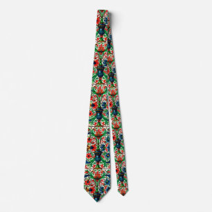 Jewel Tones Mittelalterliches Manuskript-Blume Sku Krawatte