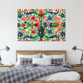 Jewel Tones Mittelalterliches Manuskript-Blume Sku Leinwanddruck (Insitu (Schlafzimmer))