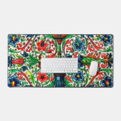 Jewel Tones Mittelalterliches Manuskript-Blume Sku Schreibtischunterlage (Tastatur & Maus)