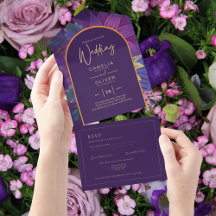 Jewel Tones Plum Lila Berry Gold Wedding