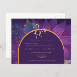 Jewel Tones Plum Lila Berry Gold Wedding Postkarte