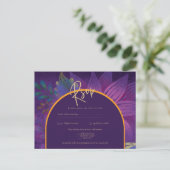 Jewel Tones Plum Lila Berry Gold Wedding Postkarte (Stehend Vorderseite)