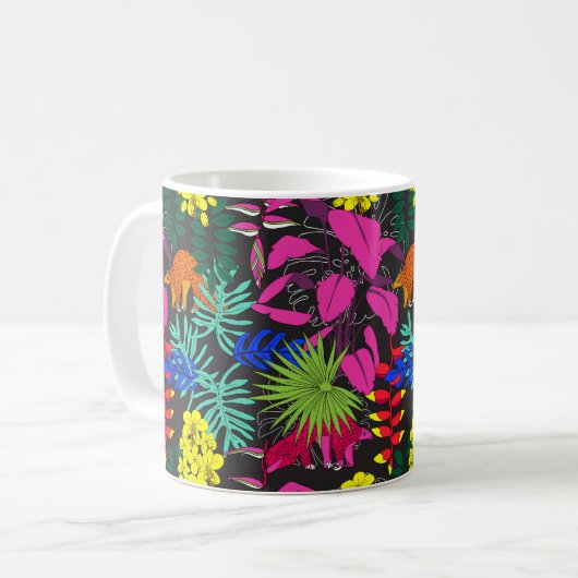 Jewel Tones Tropical Rainforest Pangolins Kaffeetasse (Vorderseite Links)