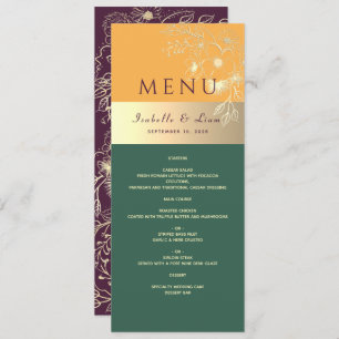 Jewel Tones Wedding Menu Menükarte