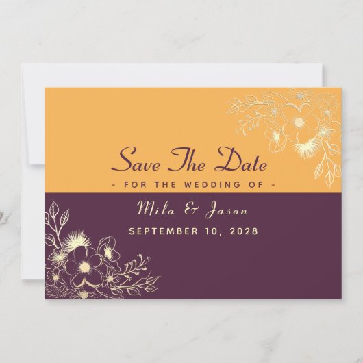 Jewel Tones Wedding rettet das Datum Save The Date (Vorderseite)