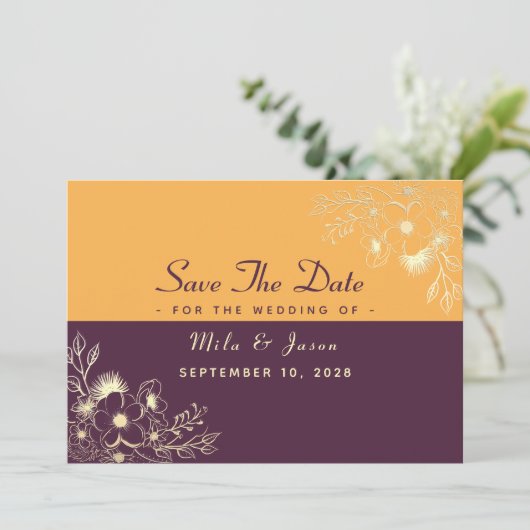 Jewel Tones Wedding rettet das Datum Save The Date (Stehend Vorderseite)