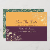 Jewel Tones Wedding rettet das Datum Save The Date (Vorne/Hinten)