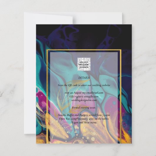 Jewel Tones WEDING INK Plum Lila Aquamarin Navy Go (Rückseite)