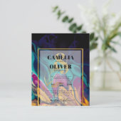 Jewel Tones WEDING INK Plum Lila Aquamarin Navy Go (Stehend Vorderseite)