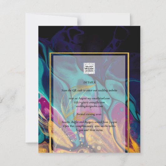 Jewel Tones WEDING INK Plum Lila Aquamarin Navy Go (Rückseite)