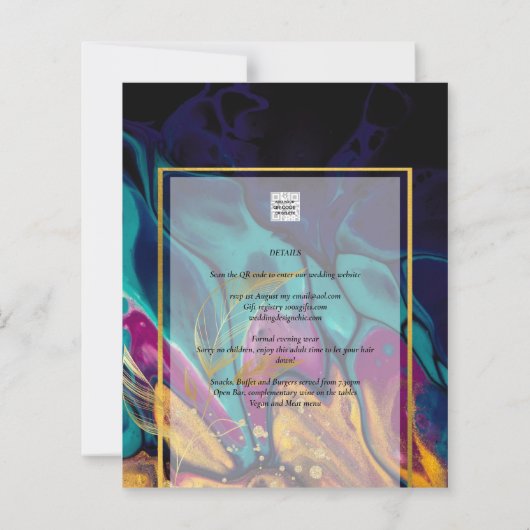 Jewel Tones WEDING INK Plum Lila Aquamarin Navy Go (Rückseite)