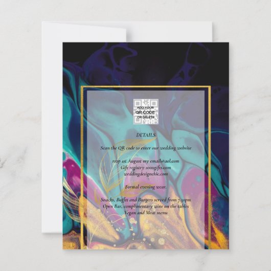 Jewel Tones WEDING INK Plum Lila Aquamarin Navy Go (Rückseite)