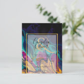 Jewel Tones WEDING INK Plum Lila Aquamarin Navy Go (Stehend Vorderseite)