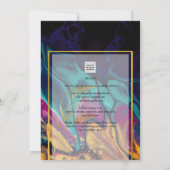 Jewel Tones WEDING INK Plum Lila Aquamarin Navy Go Einladung (Rückseite)