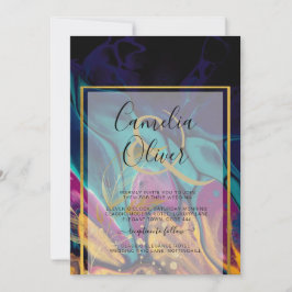 Jewel Tones WEDING INK Plum Lila Aquamarin Navy Go Einladung