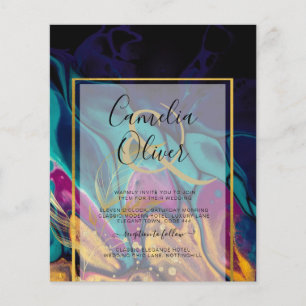 Jewel Tones WEDING INK Plum Lila Aquamarin Navy Go Flyer