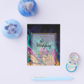 Jewel Tones WEDING INK Plum Lila Aquamarin Navy Go Flyer (Einzeln)