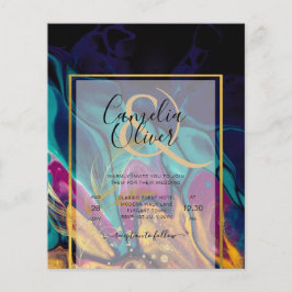 Jewel Tones WEDING INK Plum Lila Aquamarin Navy Go Flyer