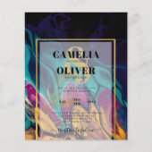 Jewel Tones WEDING INK Plum Lila Aquamarin Navy Go Flyer (Vorne)