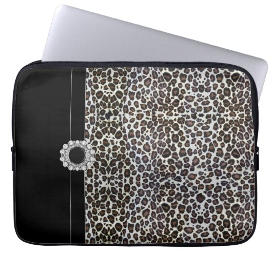 Jewele Black Leopard Laptop Sleeve (Vorderseite)