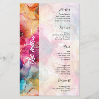 Jewele Luxe Pink Lila Glamour Wedding Menu