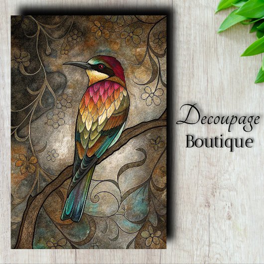 Jeweled Bee-Eater Decoupage Seidenpapier