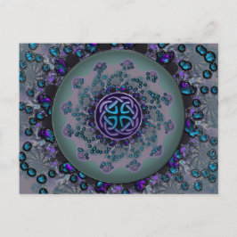 Jeweled Celtic Fraktal Mandala Postkarte
