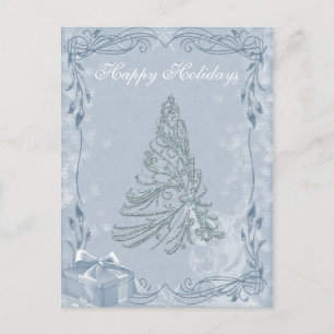 Jeweled Christmas Tree Postcard Feiertagspostkarte