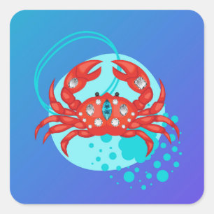 Jeweled Crab Quadratischer Aufkleber