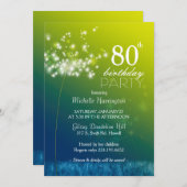 Jeweled Dandelion 80. Geburtstagsparty Einladung (Vorne/Hinten)