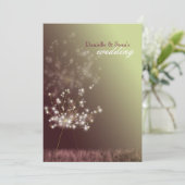 Jeweled Dandelions Rural Wedding Einladung (Stehend Vorderseite)