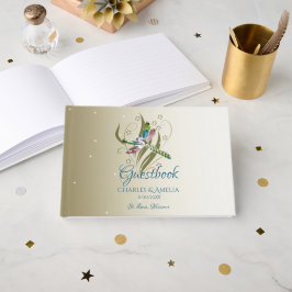 Jeweled Dragonfly Wedding Day Guestbook Gästebuch