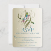 Jeweled Dragonfly Wedding RSVP Card Karte (Vorderseite)